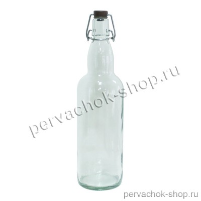 Бутылка с бугельной пробкой 1 л прозрачная