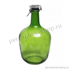 Бутылка стеклянная  Атами с бугельной пробкой 3,4 литра